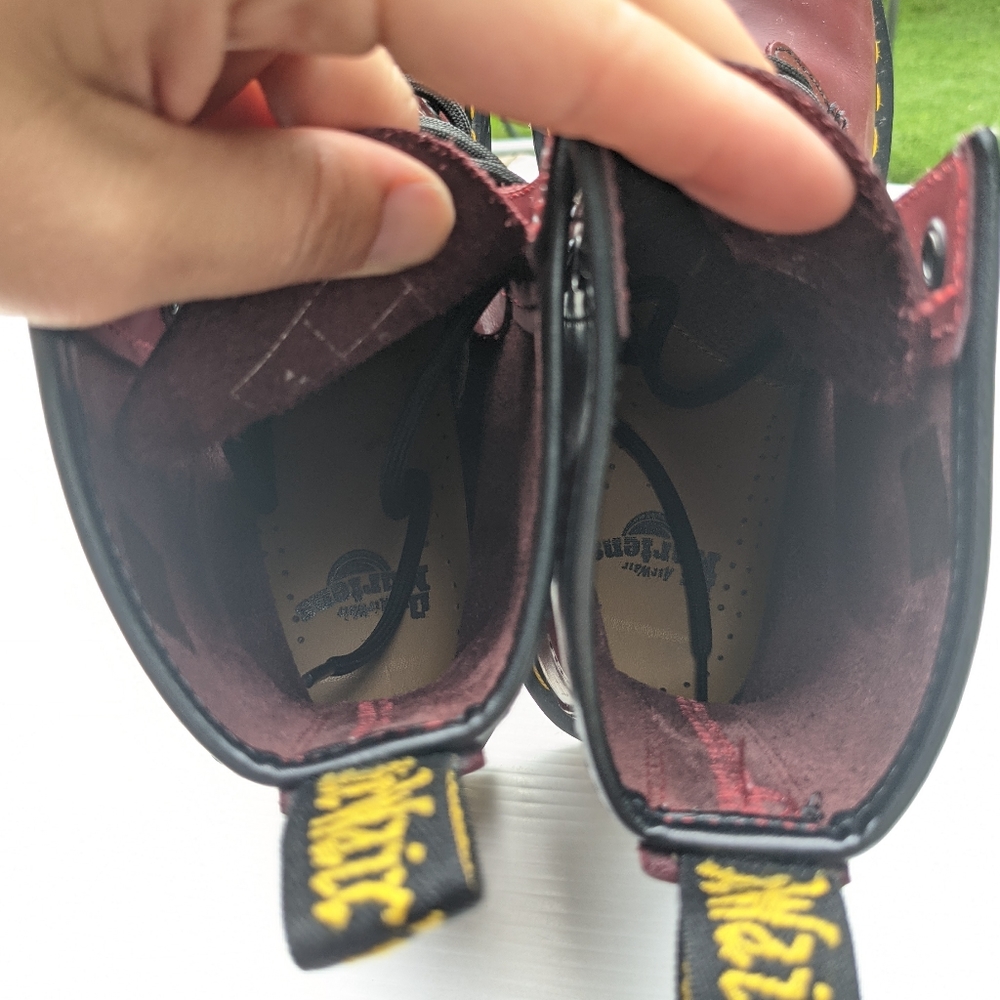 DOC MARTENS Smooth Leather Cherry Red Laceup Boots - Picture 7 of 10